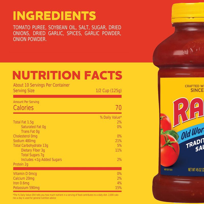 slide 7 of 8, Ragu Old World Style Traditional Pasta Sauce - 45oz, 45 oz