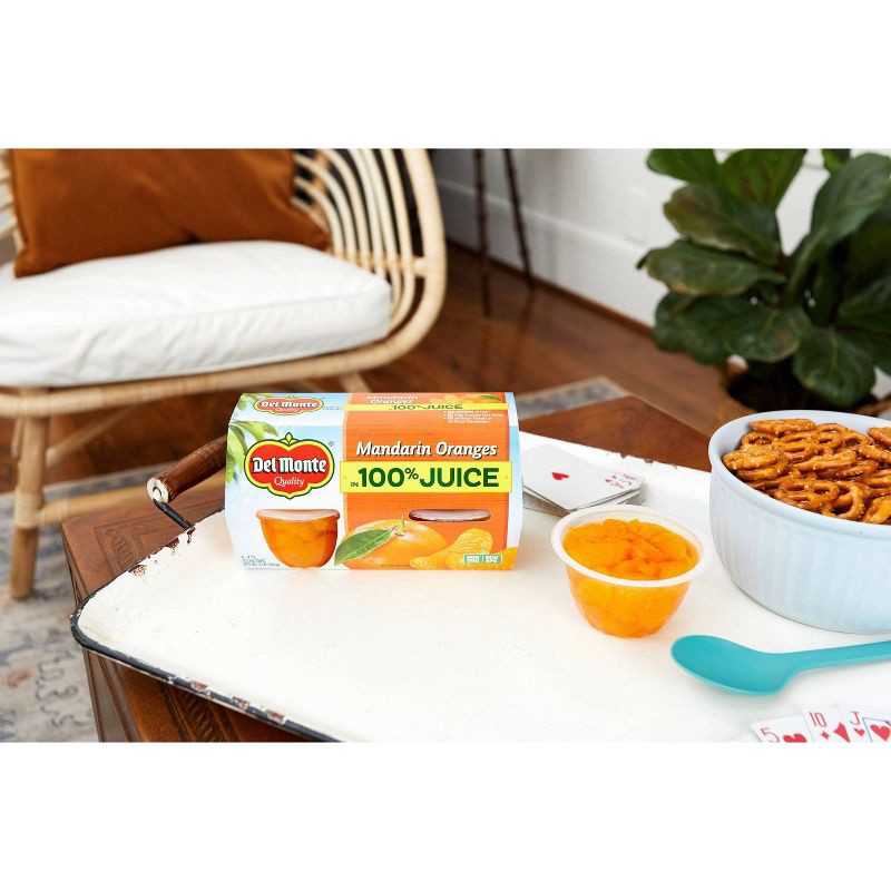 slide 2 of 3, Del Monte Mandarin Oranges In 100% Fruit Juice Fruit Cups - 4ct/16oz, 4 ct; 16 oz
