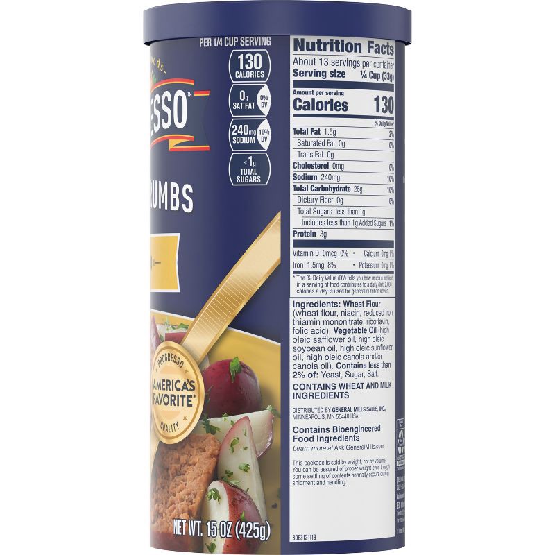 slide 6 of 10, Progresso Plain Bread Crumbs 15oz, 15 oz