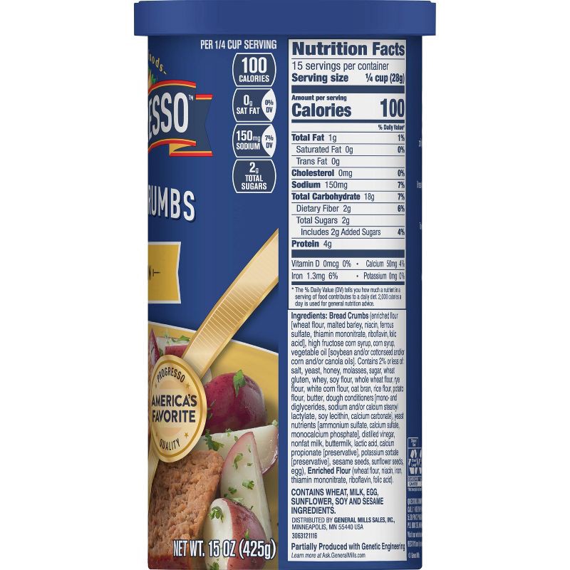 slide 8 of 10, Progresso Plain Bread Crumbs 15oz, 15 oz