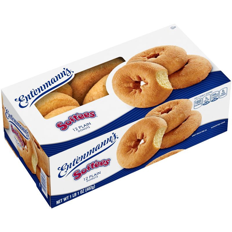 slide 8 of 15, Entenmann's Soft'ees Plain Donuts - 12ct/17oz, 12 ct; 17 oz
