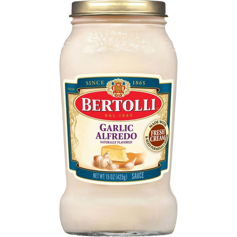 slide 1 of 8, Bertolli Garlic Alfredo Sauce with Aged Parmesan Cheese - 15oz, 15 oz