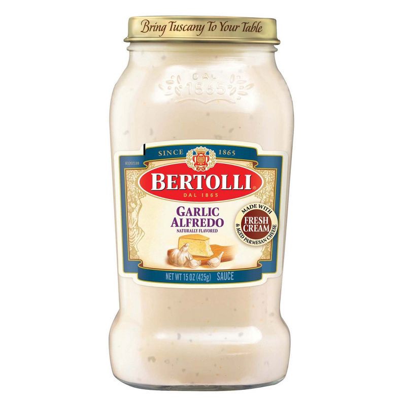 slide 1 of 7, Bertolli Garlic Alfredo Sauce with Aged Parmesan Cheese - 15oz, 15 oz