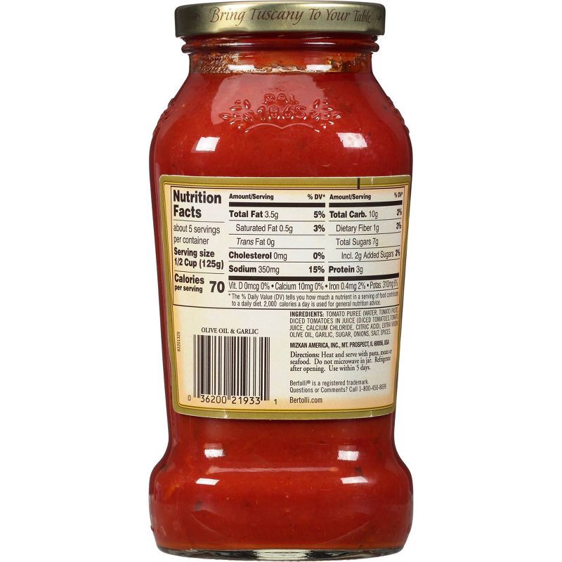 slide 8 of 8, Bertolli Olive Oil & Garlic Pasta Sauce - 24oz, 24 oz