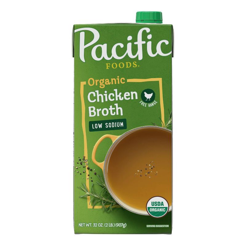 slide 5 of 8, Pacific Foods Organic Gluten Free Low Sodium Free Range Chicken Broth - 32oz, 32 oz