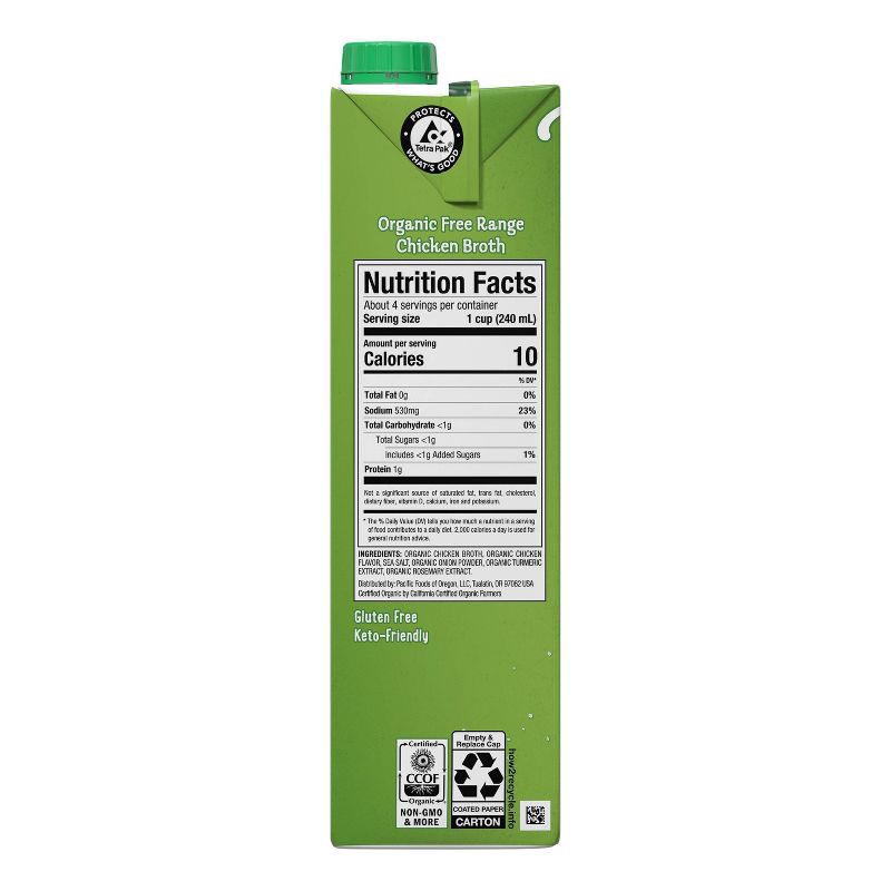slide 10 of 10, Pacific Foods Organic Gluten Free Free Range Chicken Broth - 32oz, 32 oz