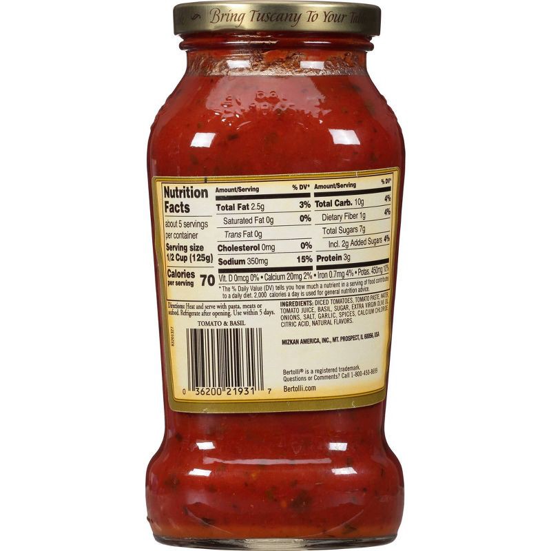 slide 8 of 8, Bertolli Tomato & Basil Pasta Sauce - 24oz, 24 oz