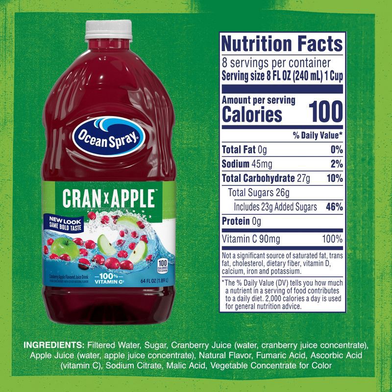 slide 3 of 10, Ocean Spray Cran-Apple Juice - 64 fl oz Bottle, 64 fl oz