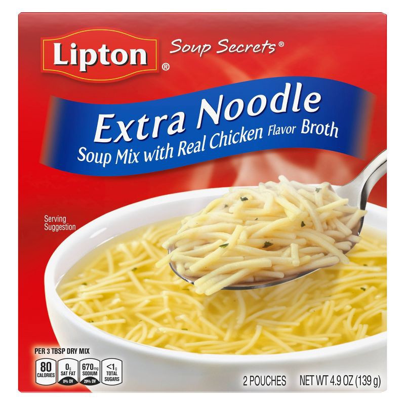 slide 2 of 6, Lipton Mixes Lipton Soup Secrets Extra Noodle Soup Mix - 4.9oz/2pk, 4.9 oz, 2 ct