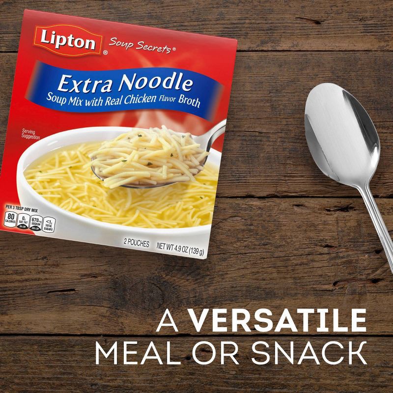 slide 3 of 6, Lipton Mixes Lipton Soup Secrets Extra Noodle Soup Mix - 4.9oz/2pk, 4.9 oz, 2 ct