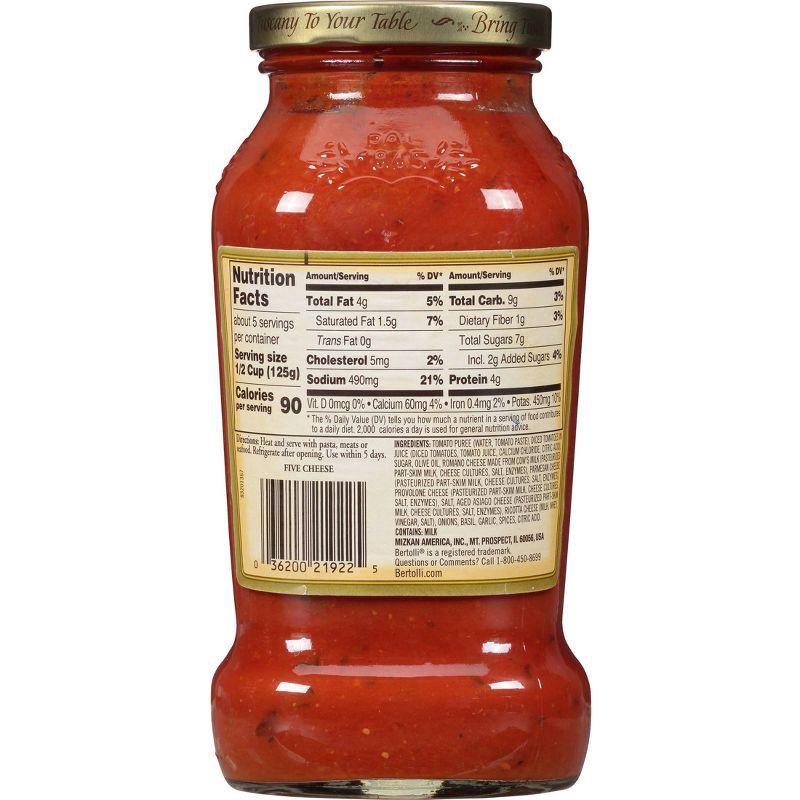 slide 8 of 8, Bertolli Five Cheese Pasta Sauce - 24oz, 24 oz