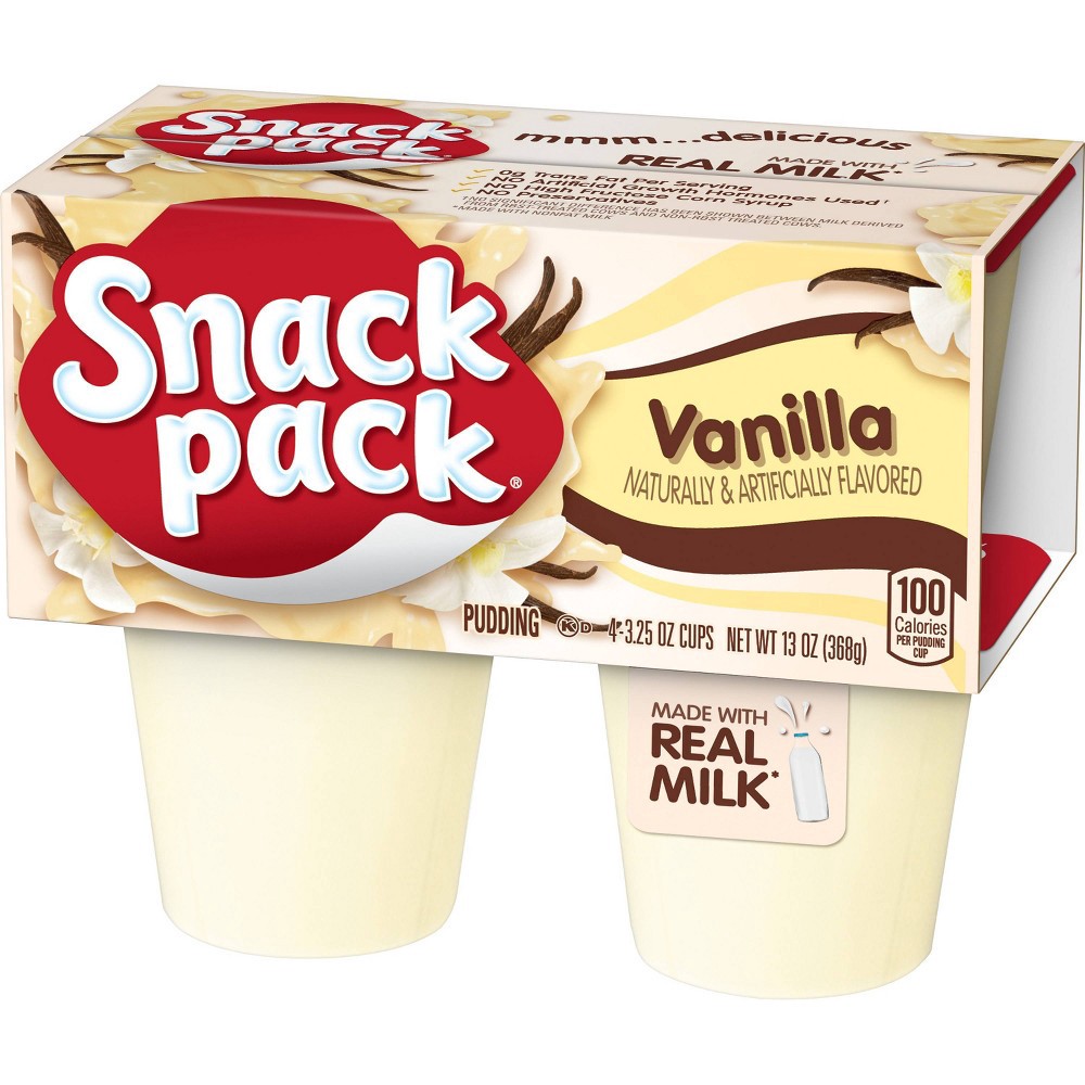slide 3 of 3, Hunt's Snack Pack Vanilla Pudding, 4 ct