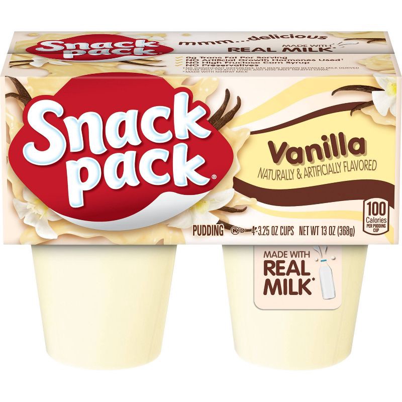 slide 1 of 5, Snack Pack Vanilla Pudding - 13oz/4ct, 4 ct; 13 oz