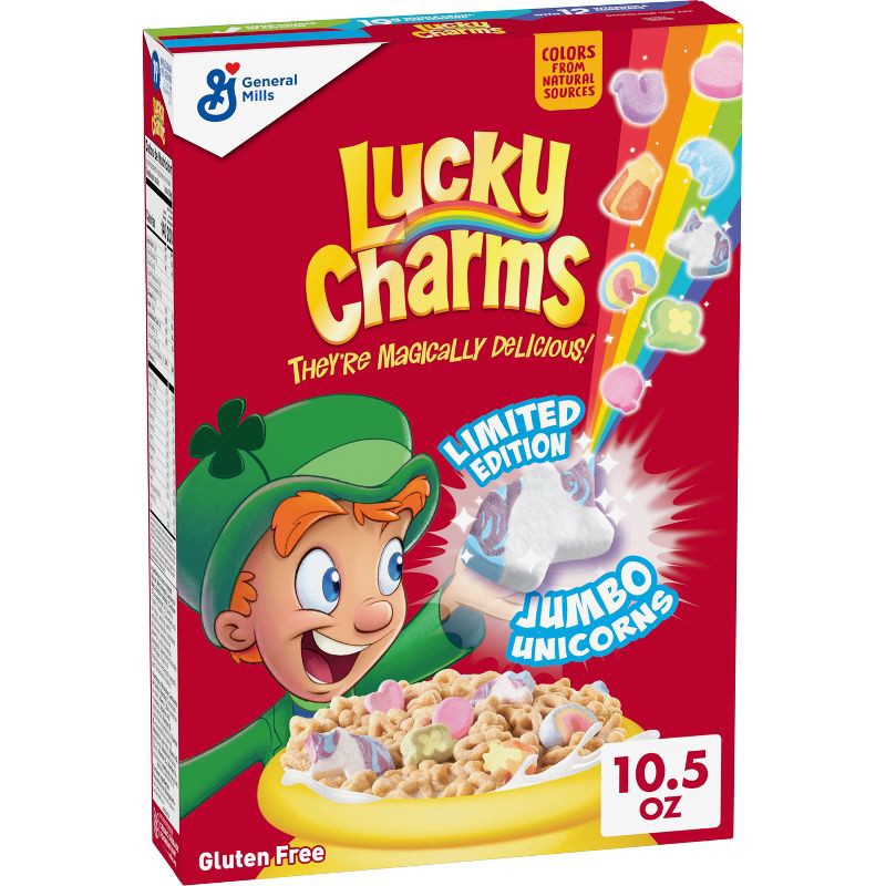slide 1 of 15, Lucky Charms Breakfast Cereal - 10.5oz: Gluten-Free, No High Fructose Corn Syrup, Whole Grain, 10.5 oz