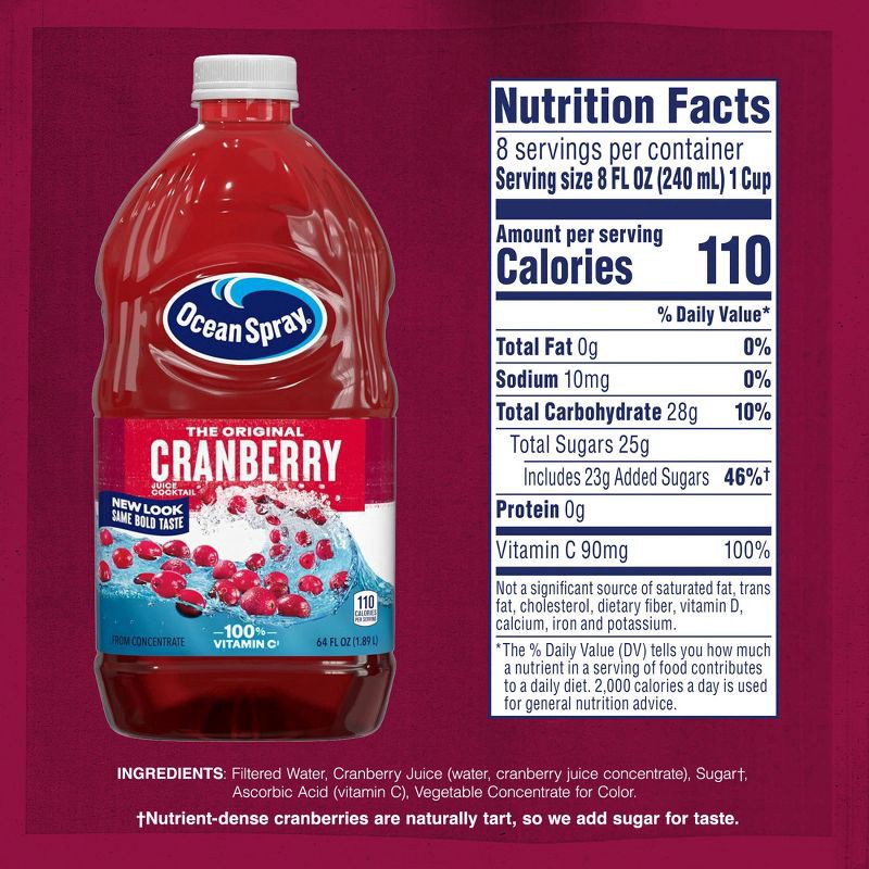 slide 3 of 11, Ocean Spray Cranberry Juice Cocktail - 64 fl oz Bottle, 64 fl oz