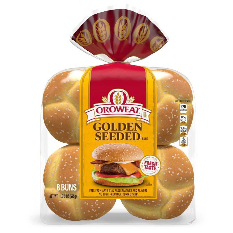 slide 7 of 10, Oroweat Premium Golden Seeded Sliced Buns - 21oz/8ct, 21 oz, 8 ct