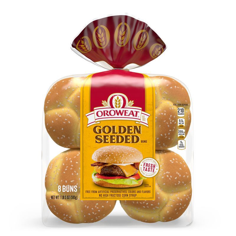 slide 10 of 10, Oroweat Premium Golden Seeded Sliced Buns - 21oz/8ct, 21 oz, 8 ct
