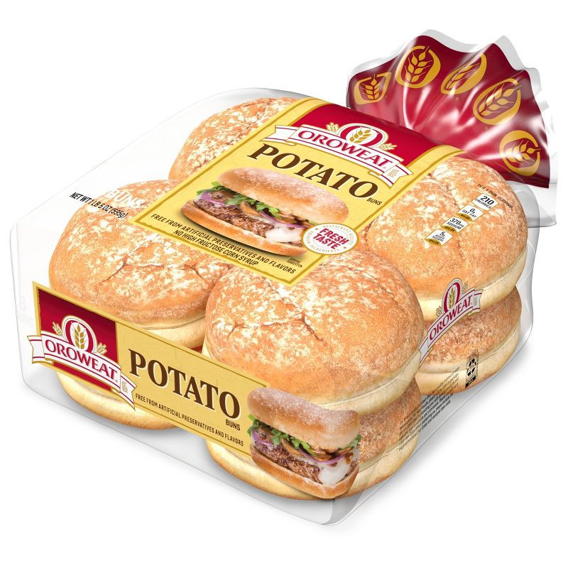 slide 2 of 9, Oroweath Potato Hamburger Buns - 21oz/8ct, 21 oz, 8 ct