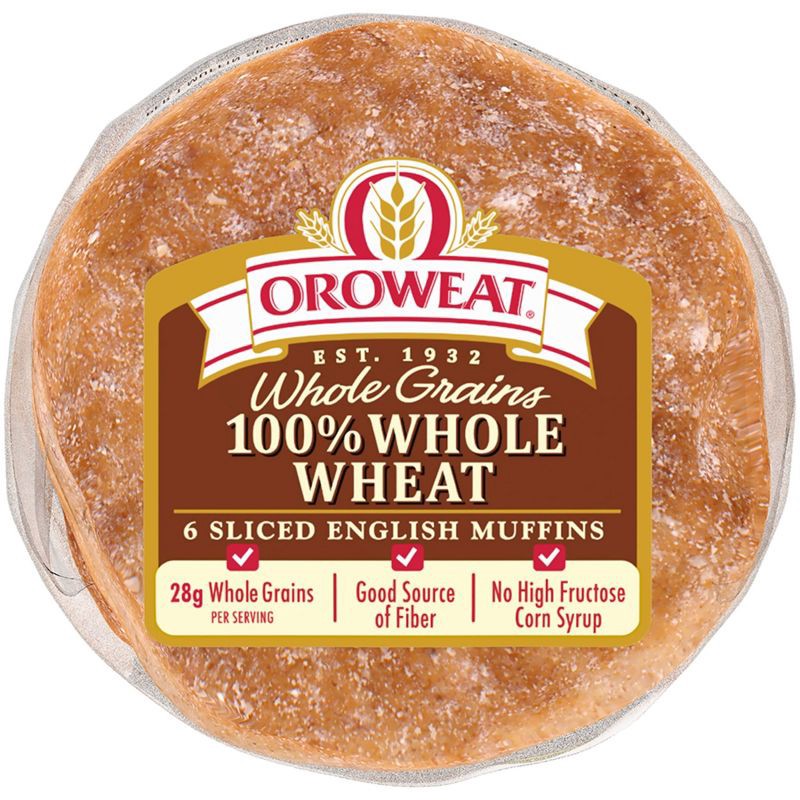 slide 5 of 7, Oroweat 100% Whole Wheat English Muffins - 13.75oz/6ct, 13.75 oz, 6 ct