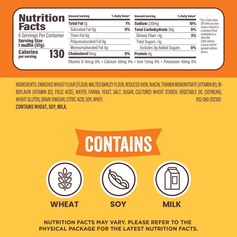 slide 4 of 12, Thomas' Regular English Muffins - 13oz/6ct, 6 ct; 13 oz