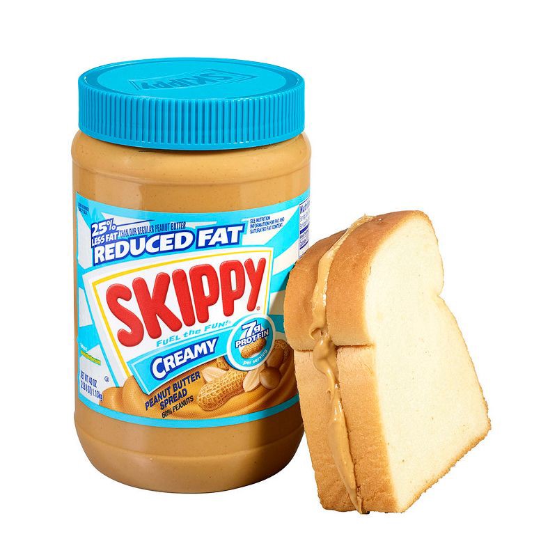 slide 2 of 12, Skippy Reduced Fat Creamy Peanut Butter - 40oz, 40 oz