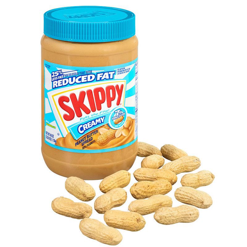 slide 3 of 12, Skippy Reduced Fat Creamy Peanut Butter - 40oz, 40 oz