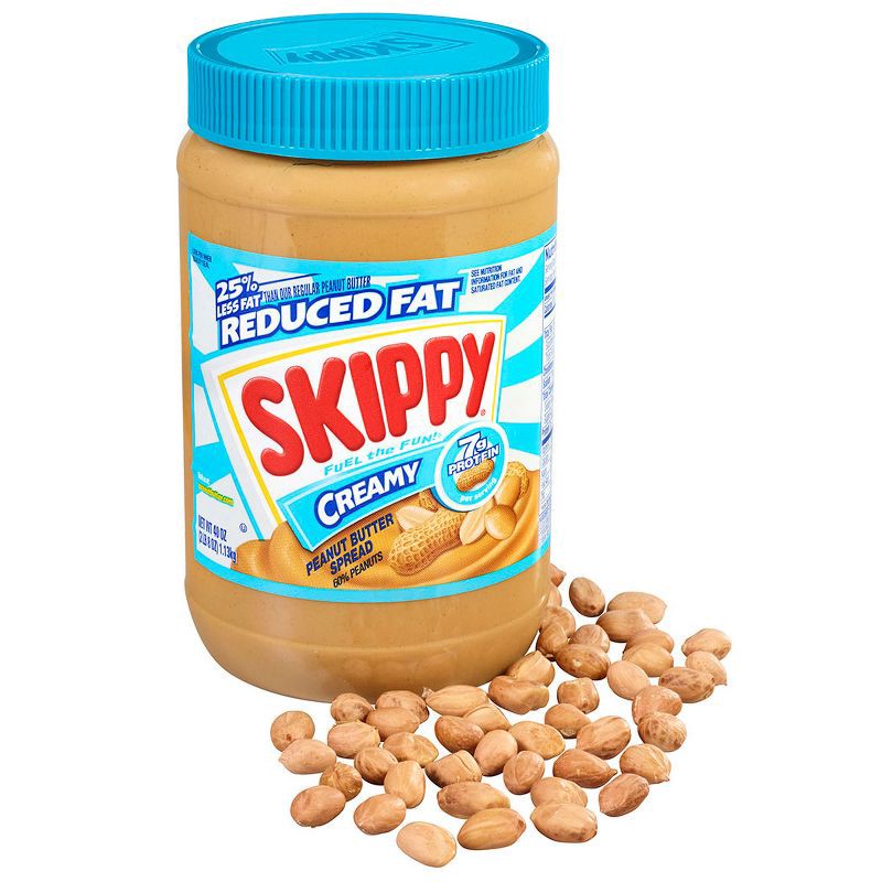 slide 4 of 12, Skippy Reduced Fat Creamy Peanut Butter - 40oz, 40 oz