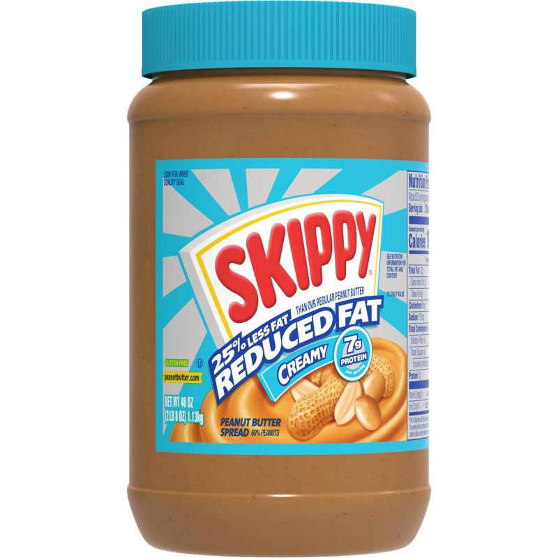 slide 8 of 12, Skippy Reduced Fat Creamy Peanut Butter - 40oz, 40 oz