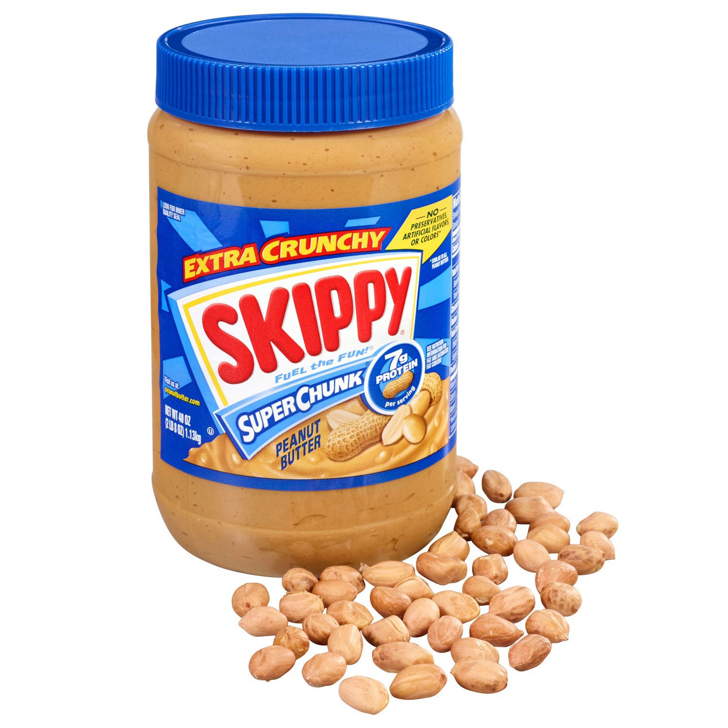 Skippy Super Chunk Extra Crunchy Peanut Butter 40 Oz Jar 40 Oz Shipt