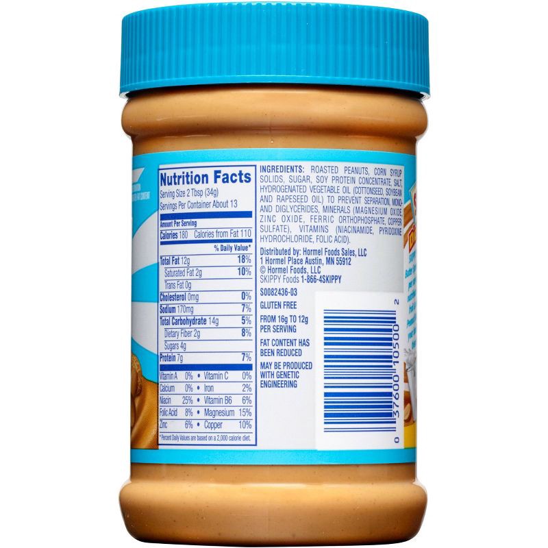 slide 9 of 11, Skippy Reduced Fat Creamy Peanut Butter - 16.3oz, 16.3 oz