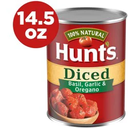 Hunt's 100% Natural Basil, Garlic & Oregano Diced Tomatoes 14.5oz