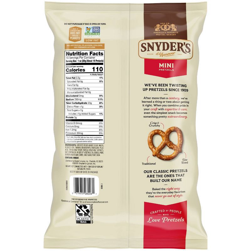 slide 2 of 5, Snyder's of Hanover Pretzels Mini Pretzels Family Size - 16oz, 16 oz