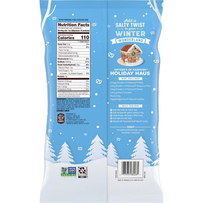 slide 2 of 9, Snyder's of Hanover Pretzels Mini Pretzels Family Size - 16oz, 16 oz