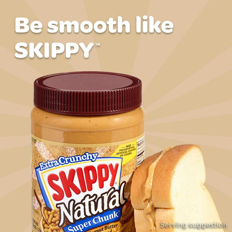 slide 5 of 13, Skippy Natural Super Chunk Peanut Butter - 15oz, 15 oz