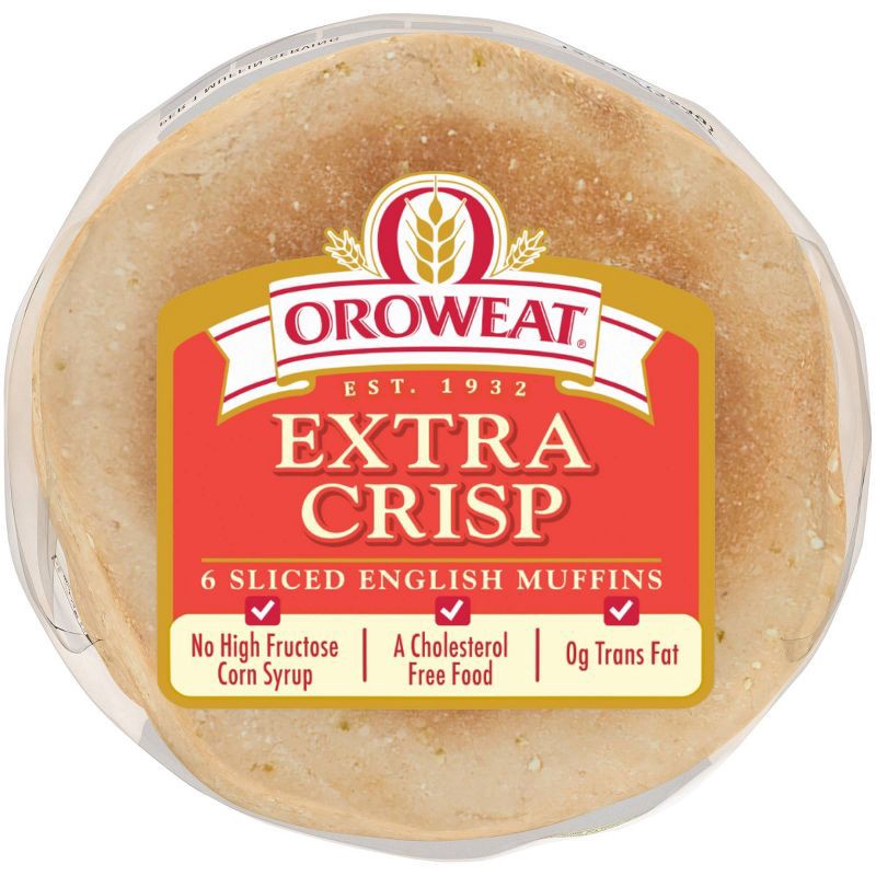 slide 5 of 10, Oroweat Extra Crisp English Muffin - 12.5oz/6ct, 12.5 oz, 6 ct