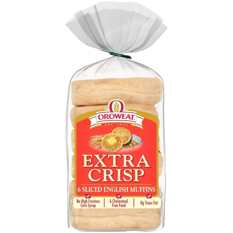 slide 8 of 10, Oroweat Extra Crisp English Muffin - 12.5oz/6ct, 12.5 oz, 6 ct
