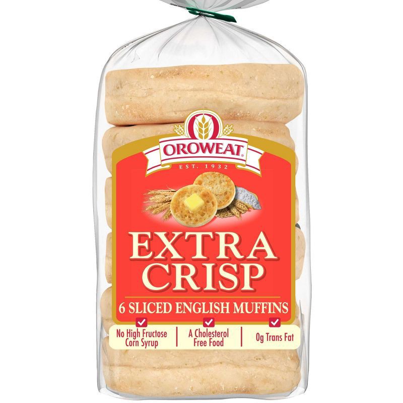 slide 1 of 10, Oroweat Extra Crisp English Muffin - 12.5oz/6ct, 12.5 oz, 6 ct