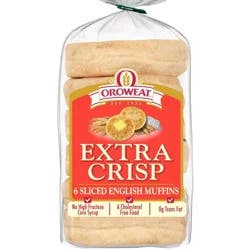 Oroweat Extra Crisp English Muffin - 12.5oz/6ct