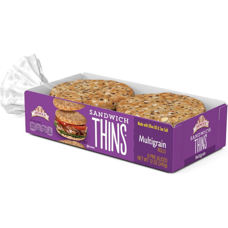 slide 5 of 13, Arnold Multigrain Sandwich Thins - 12oz, 12 oz