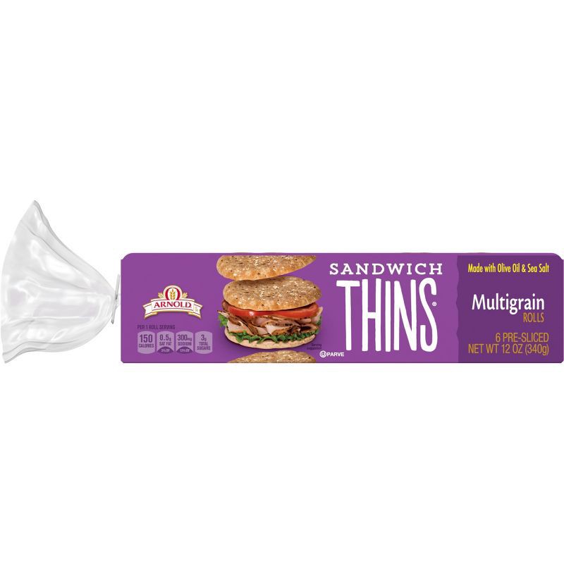 slide 1 of 13, Arnold Multigrain Sandwich Thins - 12oz, 12 oz