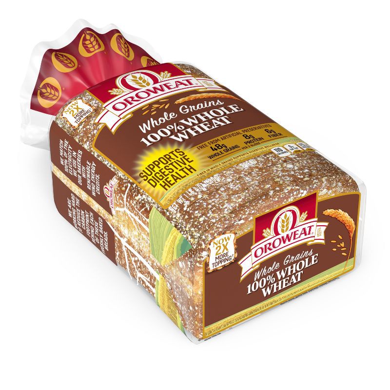 slide 9 of 15, Oroweat 100% Whole Wheat Bread - 24oz, 24 oz