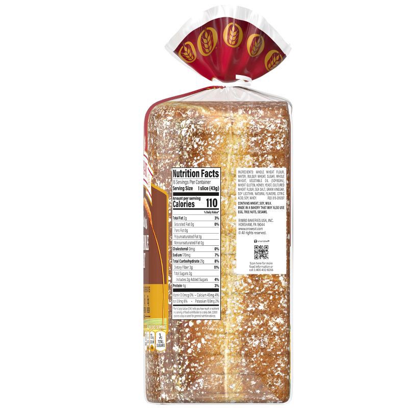 slide 11 of 15, Oroweat 100% Whole Wheat Bread - 24oz, 24 oz