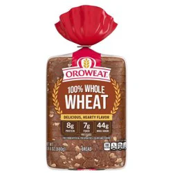 Oroweat 100% Whole Wheat Bread - 24oz: Whole Grain