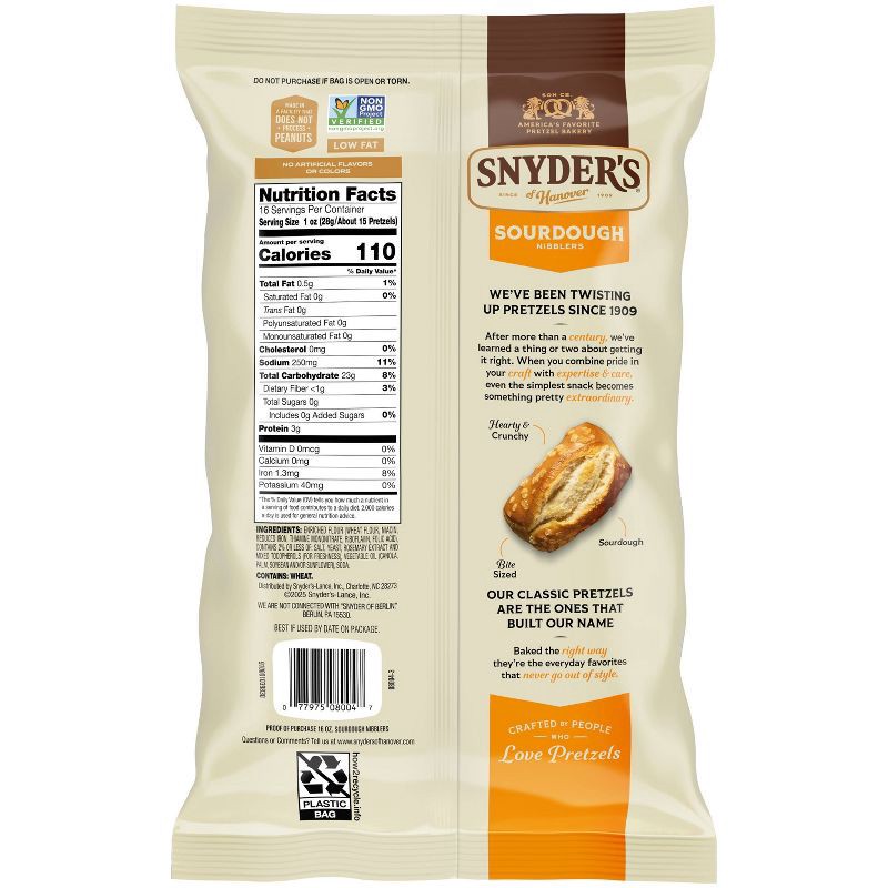 slide 2 of 6, Snyder's of Hanover Pretzels Sourdough Nibblers Family Size - 16oz, 16 oz