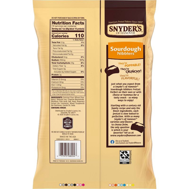 slide 5 of 9, Snyder's of Hanover Pretzels Sourdough Nibblers Family Size - 16oz, 16 oz