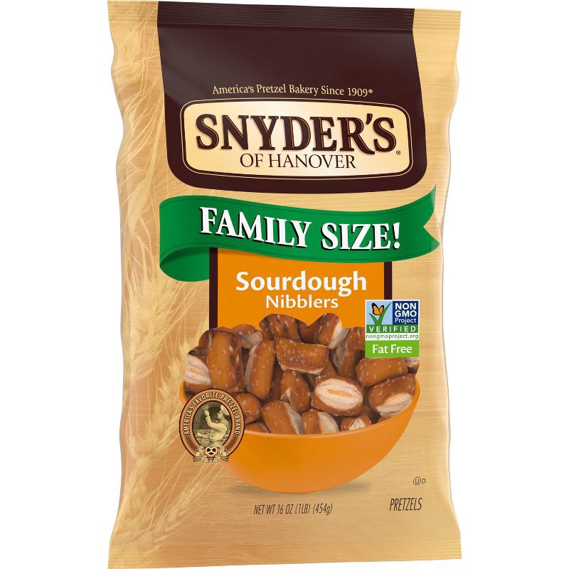 slide 7 of 9, Snyder's of Hanover Pretzels Sourdough Nibblers Family Size - 16oz, 16 oz