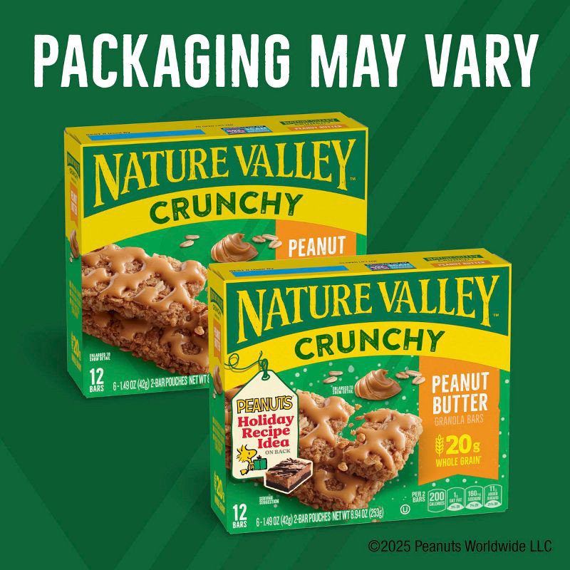 slide 3 of 8, Nature Valley Crunchy Peanut Butter Granola Bars - 6ct/8.94oz, 6 ct, 8.94 oz