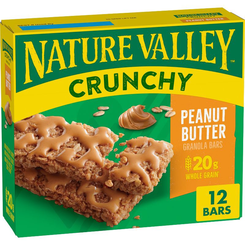 slide 1 of 9, Nature Valley Crunchy Peanut Butter Granola Bars - 6ct/8.94oz, 6 ct, 8.94 oz