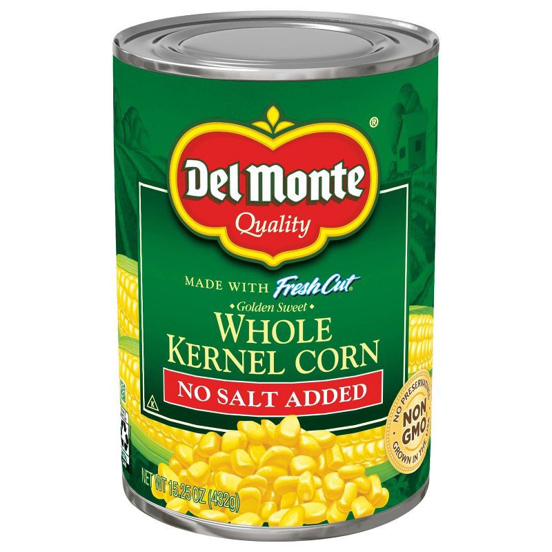 slide 1 of 4, Del Monte No Salt Added Golden Sweet Whole Kernel Corn - 15.25oz, 15.25 oz