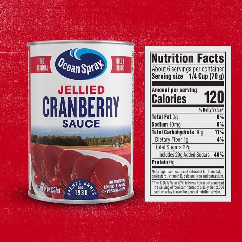 slide 3 of 11, Ocean Spray Jellied Cranberry Sauce - 14oz, 14 oz